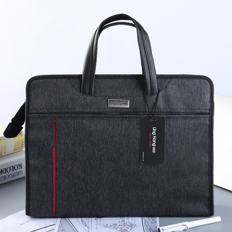 Pilot 6603 New Large Capacity Portable Document Bag Conference Bag Manufacturer Spot Double Layer Document Bag Briefcase