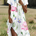 wholesale women's short-sleeved dresses, fashionable women's dresses for spring, summer, and autumn, new cross-border printed designs