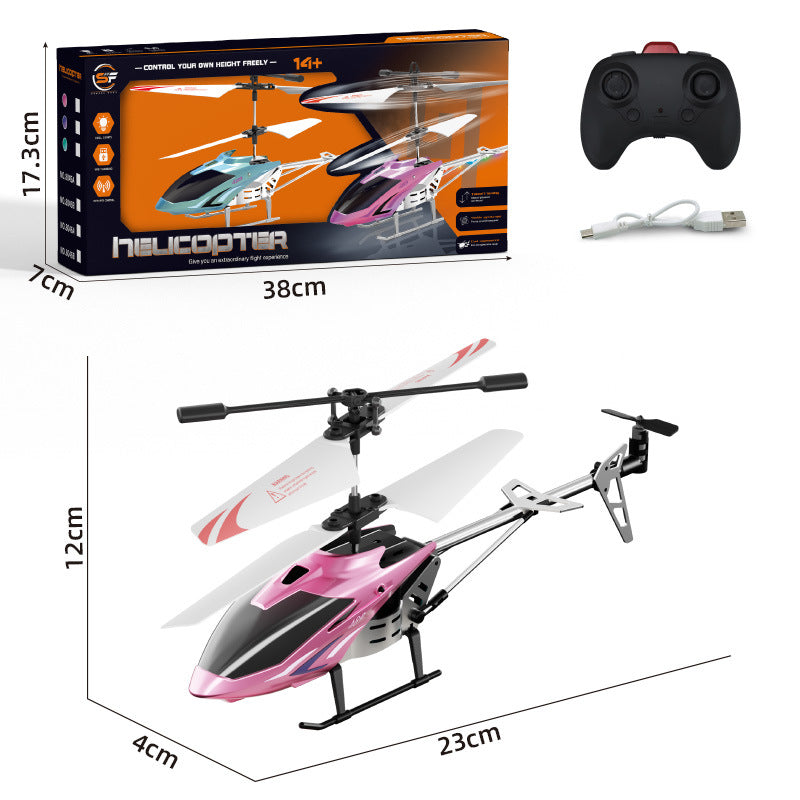 Remote control toy airplane 3.5 channel alloy rc helicopter, durable and crash-resistant with lights - cross-border wholesale