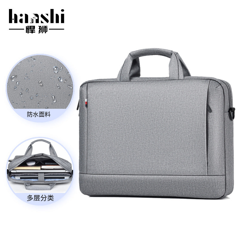 Cross-border fashion handbag waterproof computer bag men's business briefcase lightweight women's file bag commuter shoulder bag