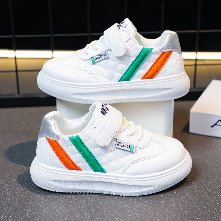 2025 spring and autumn solid color Korean version of little white shoes boys and girls board shoes sweet sports shoes casual versatile lightweight single shoes