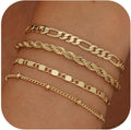 women's gold chain bracelet 14k paper clip chain, figaro chain, exquisite gold bracelet, casual bracelet