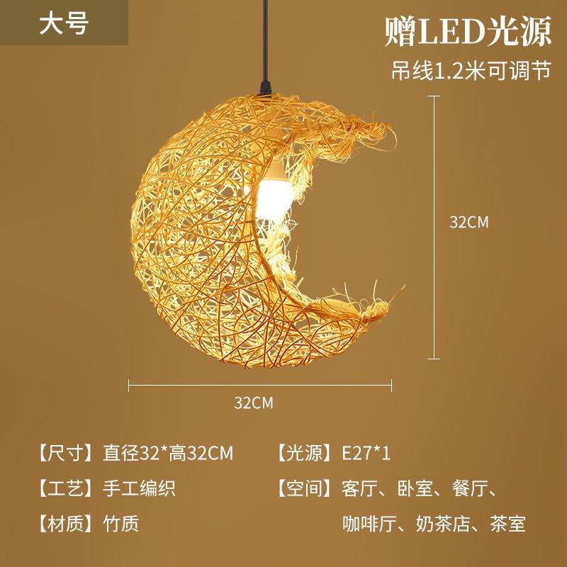 Straw hat chandelier southeast asian rattan creative bamboo art restaurant wedding store hotel b&b lampshade bamboo woven decorative chandelier