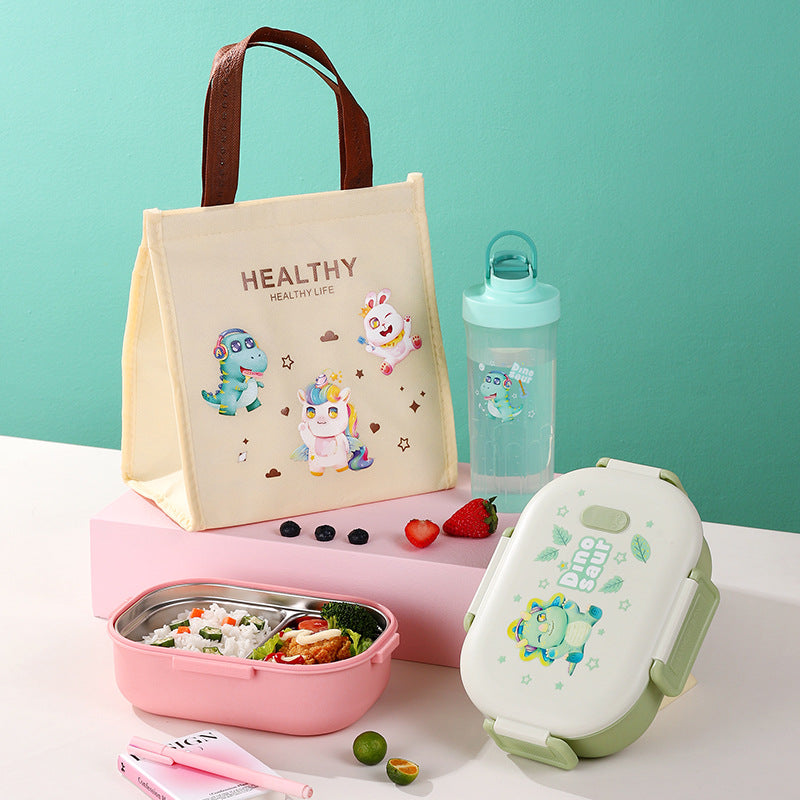 Special kids lunch box for primary school students 304 stainless steel thermal insulation student school cartoon single layer compartment lunch box