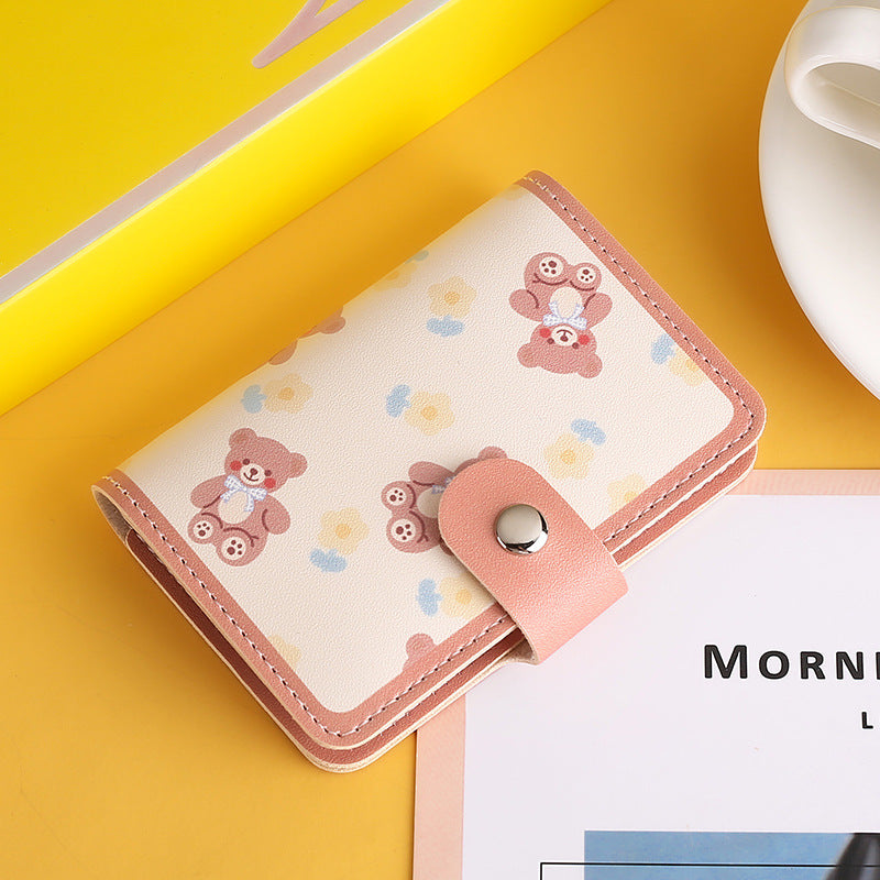 Cute, small and large-capacity cartoon card bag, glue page card position, anti-degaussing driver's license cover, ultra-thin card clip, wallet card cover.