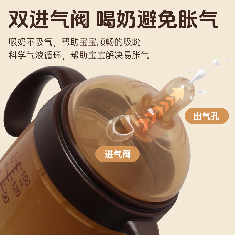 breast milk solid feeling all silicone feeding bottle nano silver weaning artifact baby anti-flatulence feeding bottle 150ml