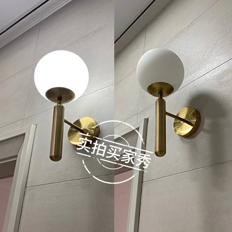 Wall lamp, bedroom bedside lamp, living room led modern minimalist creative light luxury minimalist aisle indoor Nordic small wall lamp