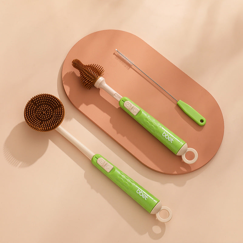 Baby pacifier brush silicone bottle brush straw brush rotating bottle brush cleaning brush washing brush set - customizable