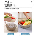 Double-layer vegetable basin drain basket six-piece set kitchen fruit washing tray living room for home square vegetable washing basin vegetable basket