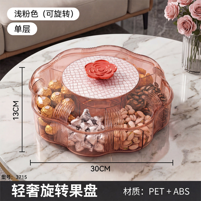 2026 new candy box fruit plate - trendy rotating fruit bowl for home, living room, coffee table, snack storage, and dried fruit display - perfect for chinese new year!