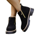 cross-border round toe side zipper martin boots ankle boots chunky heel new autumn/winter plus size women's ankle boots for export