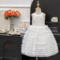 summer haute couture bowknot backless tiered dress - girls' birthday party princess dress wholesale