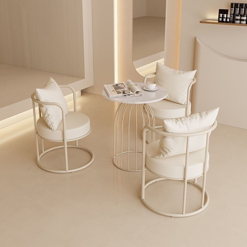 Cream style balcony table and chair three-piece set tea table and chair combination for home small apartmentaccessible luxury creative negotiation b&b table and chair