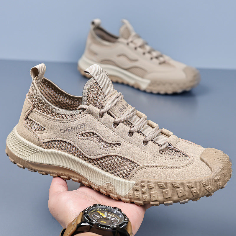 Men's safety shoes 2026: breathable, versatile mesh casual shoes for summer - anti-slip, wear-resistant, and hiking-ready