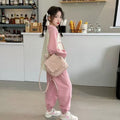 Girls' spring/autumn fashion set: stylish two-piece outfit for older girls - trendy sweatshirt and popular jogger pants