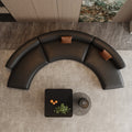 Italian-style hotel lobby lounge area reception light luxury high-end semi-circular arc office sofa and coffee table set