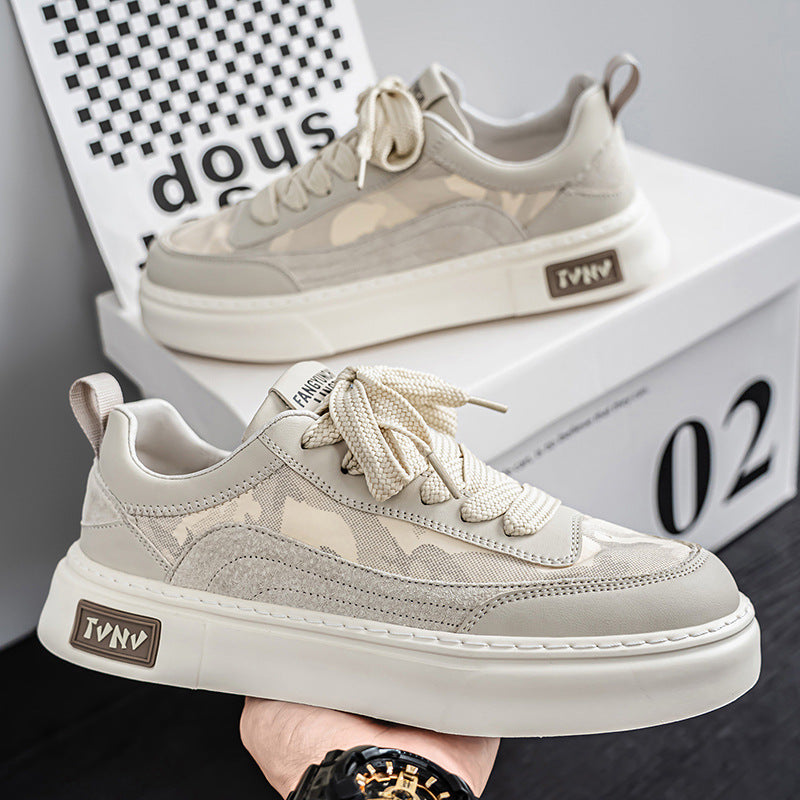 Canvas men's shoes spring breathable deodorizing filter black cloth shoes best selling camouflage sneakers non-slip heightening casual sports trendy shoes