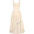 Amazon fashionruffles suspender dress for women summerretro silmslimming look chiffon skirt