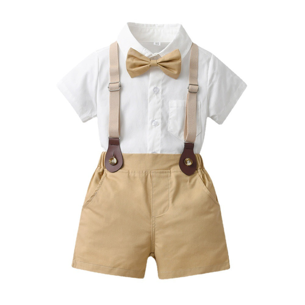 boyssuitk-stylenew arrivalwhite shirtkids handsome fashionable spring and summer baby style trendy birthday children's clothing