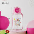 Fresh cartoon pop-top straw cup for home student kids convenient leak-proof strap carrying rope resistant to falling cute water cup