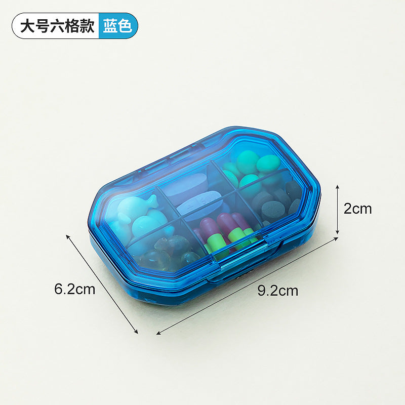 Medicine box divided into compartments Portable with lid sealed mini medicine box Plastic food grade medicine storage box Transparent