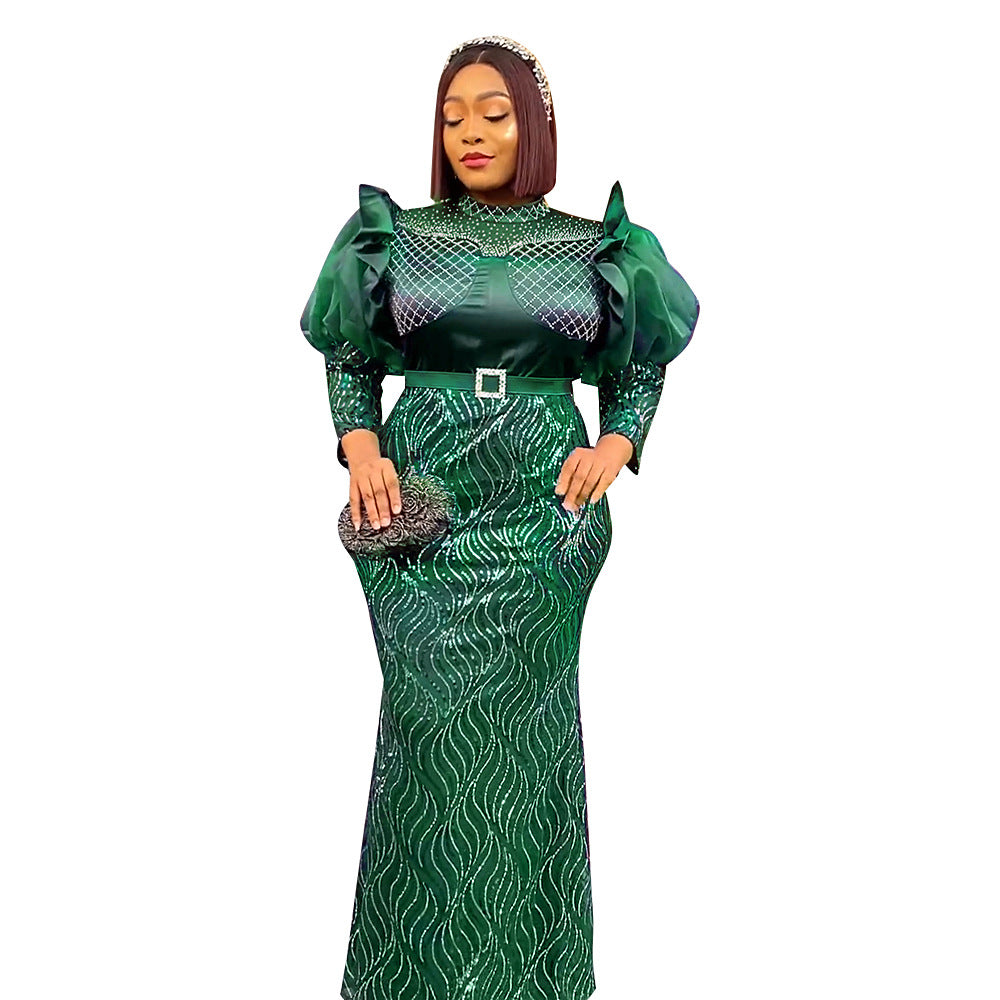 Tiktok african women's clothing  new christmas party dress cross-border e-commerce  hot-selling dress