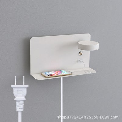 Nordic minimalist wall lamp - bedroom bedside sconce, hotel ambiance wall light, no wiring required, personalized design with usb phone charging
