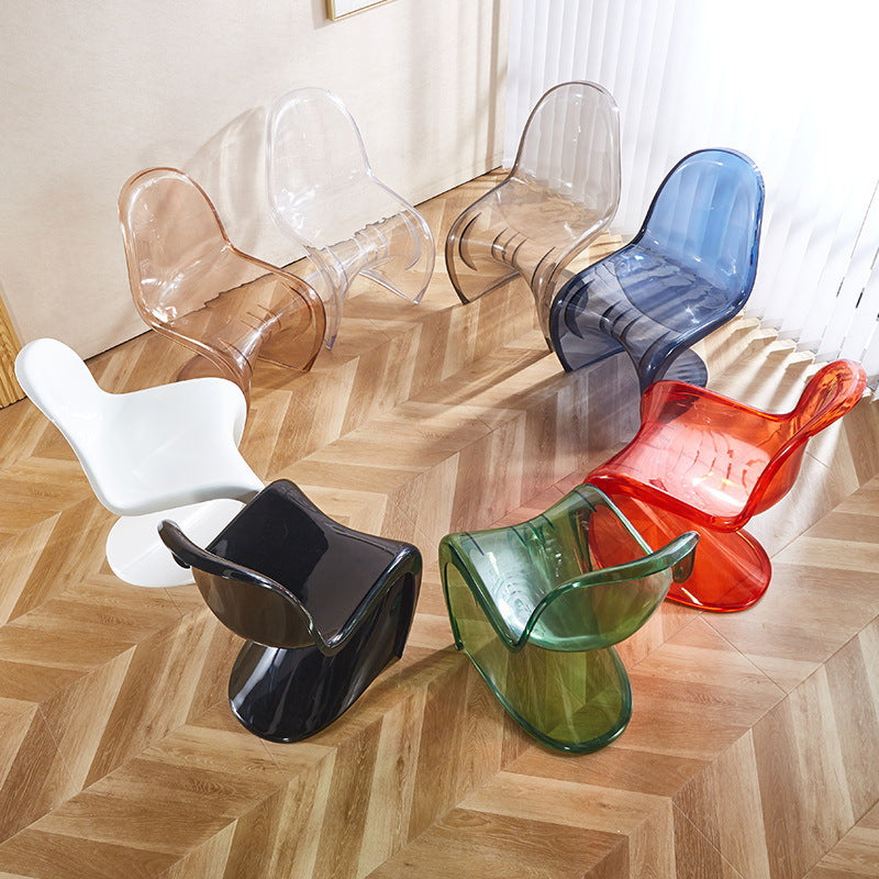 Pantone chair art light luxury dining chair popular transparent plastic chair scandinavian for home modern casual backrest makeup stool