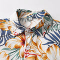 Export boys beach shirt tops new arrival summer vacation short sleeve hong kong style island style thin boys floral shirt