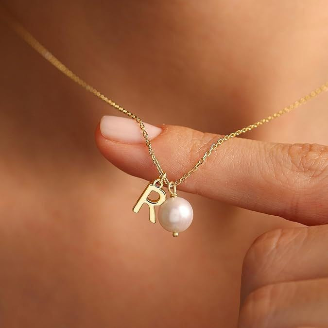New french chic versatile fashionable pearl letter pendant necklace - high-end women's necklace