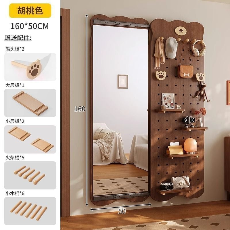Bear hole board full-length mirror hidden push-pull full-length mirror for home can be closed invisible wall-mounted fitting mirror no