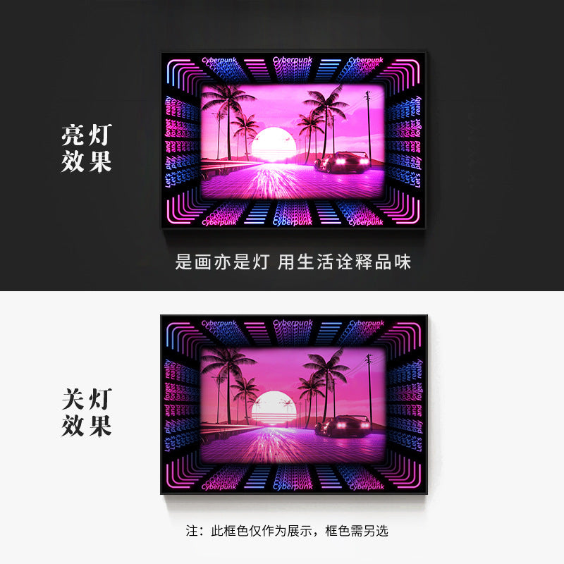 KTV box, private room, luminous hanging paintings, bar, pub, wall decoration painting, e-sports room, cyberpunk style mural