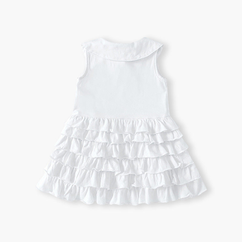 Girls' summer dress: new sweet princess style for baby girls, stylish doll collar cake dress, children's sundress
