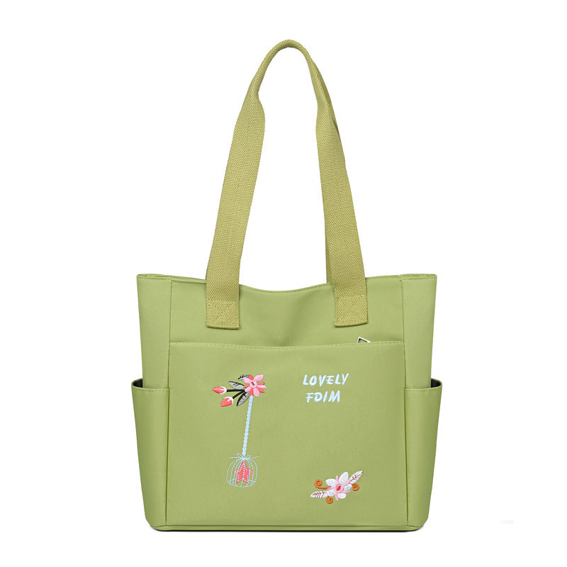 New fashion embroidered tote bag - women's large capacity versatile shoulder bag - trendy lightweight tote - mom bag