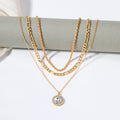 Gold-plated crystal pendant wholesale fashionnew arrival necklace fashion street style butterfly sweater chain women's light luxury style clavicle chain