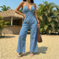In-stock - 37113#  cross-border fashion women's denim overalls and jumpsuits for leisure and vacation