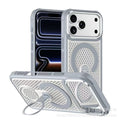 Premium breathable cooling magnetic stand compatible with apple 17 pro max phone case, apple 11 iridescent honeycomb mesh