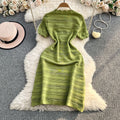 Chic and stunning green dress for women,  summer new arrival, french high-end elegant socialite chanel-inspired knitted dress