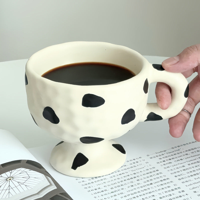 Stylishcasual ceramic creative mug hand-kneaded asymmetrical couple hand gift drinking cup tea cup tall coffee cup