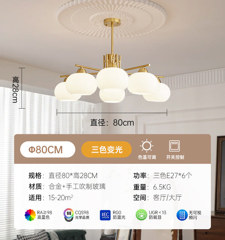 Living room lamp chandelier medieval cream style Bauhaus bedroom lamp French lamp Zhongshan home improvement lighting factory direct sales
