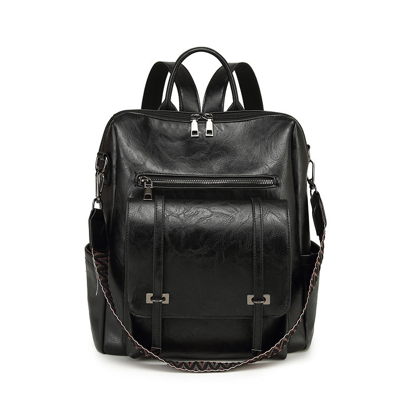 Spring  retro women's backpack new high-end PU soft leather dual-purpose double shoulder casual bag
