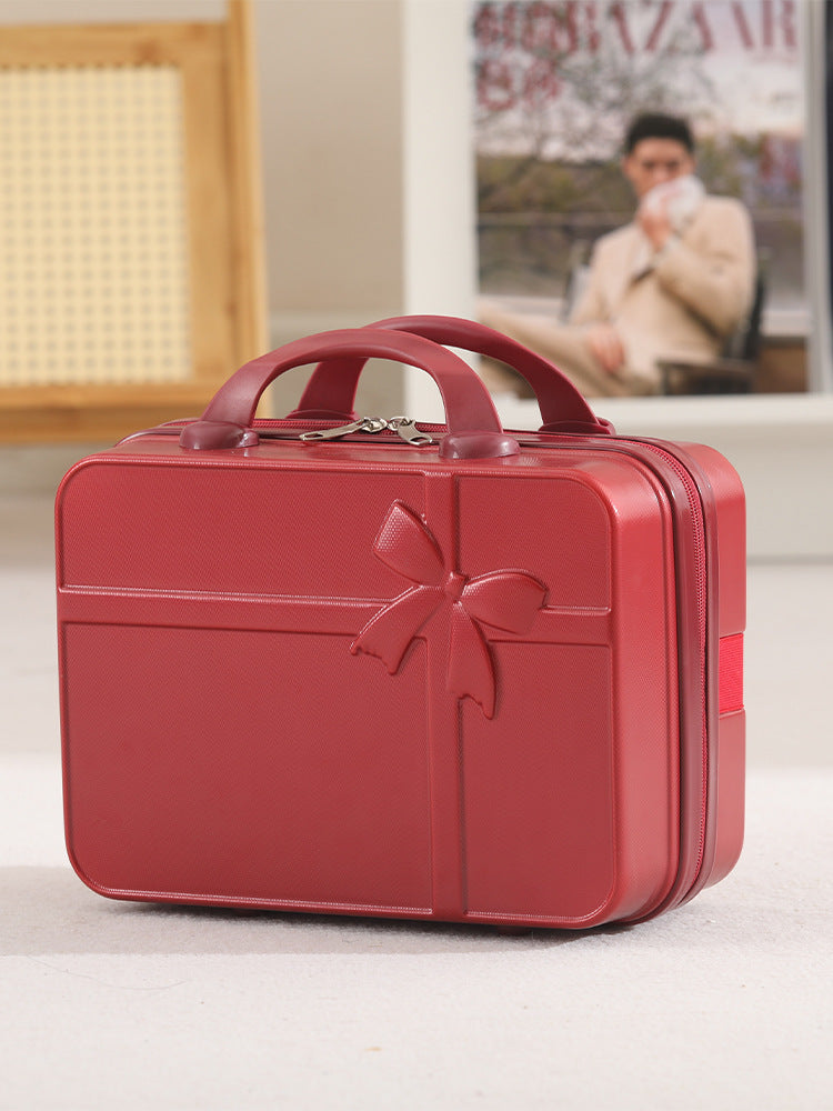 14-Inch gift suitcase, small zipper suitcase, light cosmetic case, manufacturer wholesale, high-end gift box, simple