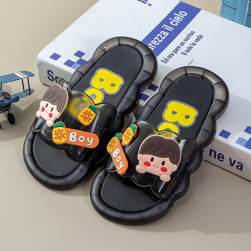 2023 new kids' slippers: summer light-up, trendy cartoon design for toddlers and children - cute indoor/outdoor home slides