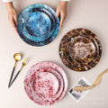 Ceramic marble pattern dinner plate - nordic theme restaurant western dinner plate - unique ceramic tableware - factory direct
