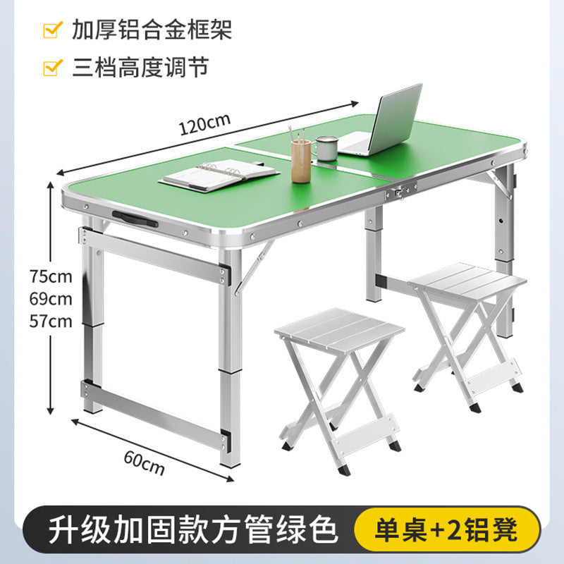 Aluminum alloy night market stall small table portable simple stall barbecue household table and chairs outdoor folding table