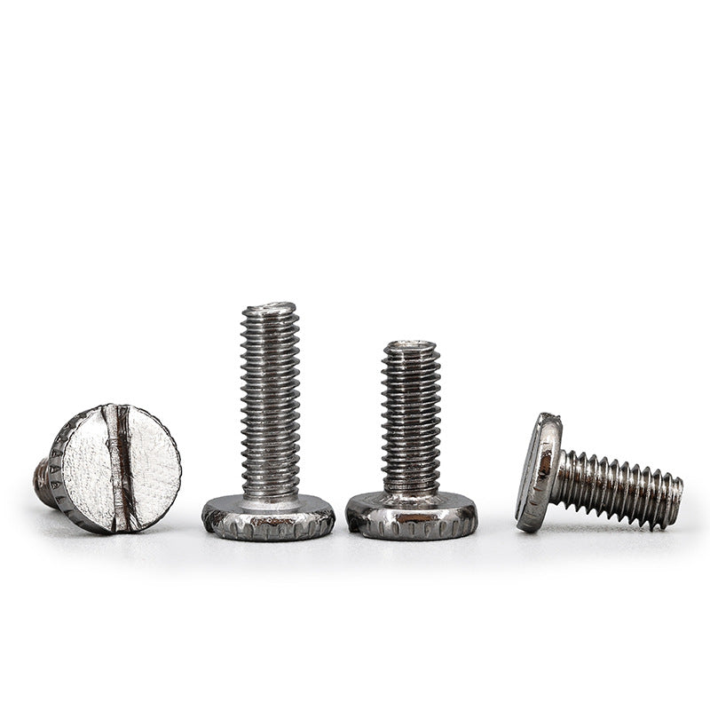 Hand screw knurled screw one-word knurled roding lighting hand screw nickel-plated gold round head machine tooth m4 large flat head slotting