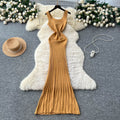 Accessible luxurynormcore styleclassy sense suspender knittingdress women's summer silmslimming look pure desire street hot girl long skirt