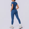Seamless cross-border yoga set: shaping short-sleeve top & high-waisted butt-lifting leggings - perfect for running and fitness