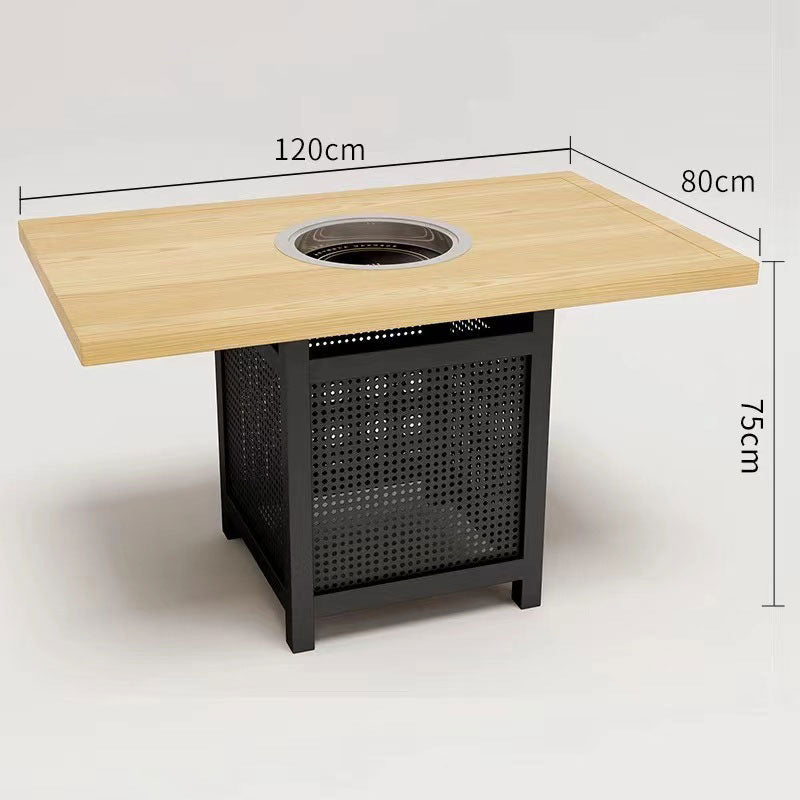 Customized self-service barbecue shop string hot pot table induction cooker integrated table and chairs, tea house booth restaurant sofa table and chairs