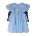 【clearance】girls' dress  spring new style chic mesh birthday dress puff sleeve princess dress for girls